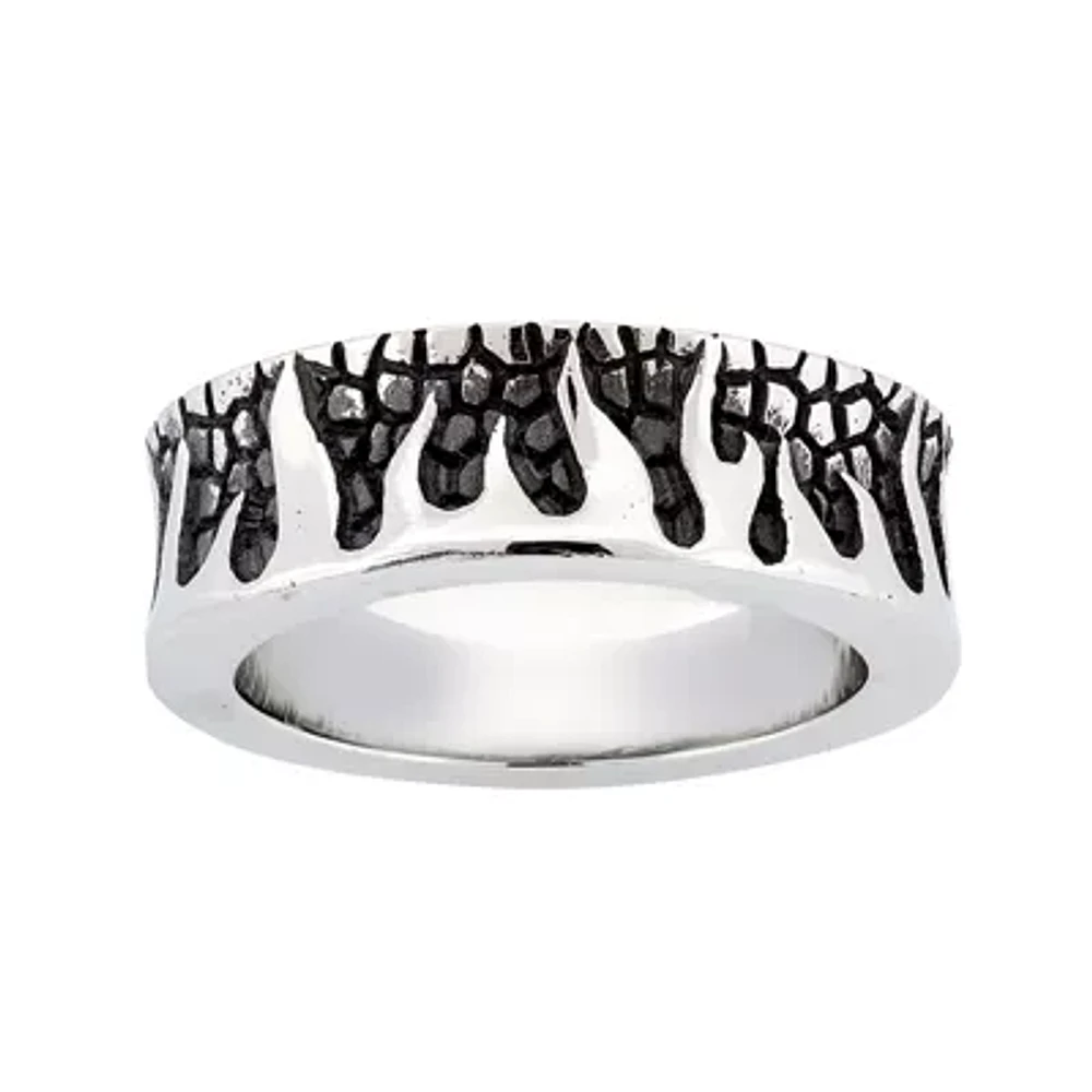 Mens Stainless Steel Flame Ring