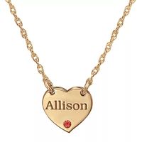 Personalized Birthstone Heart Name Pendant Necklace