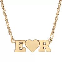 Personalized 2 Single Initial Heart Pendant Necklace