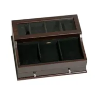 Mele and Co Hampdenb Glass Top Mahogany-Finish Valet