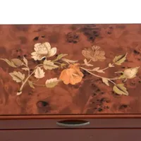 Mele and Co Fairhaven Floral Inlay Walnut-Finish Jewelry Box