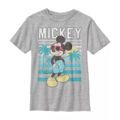 Little & Big Boys Disney Crew Neck Short Sleeve Mickey Mouse Graphic T-Shirt