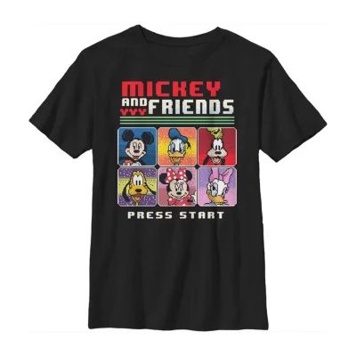 Little & Big Boys Disney Crew Neck Short Sleeve Mickey and Friends Graphic T-Shirt