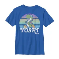 Little & Big Boys Yoshi Crew Neck Short Sleeve Super Mario Graphic T-Shirt