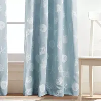 CHF Seashells Light-Filtering Rod Pocket Single Curtain Panel