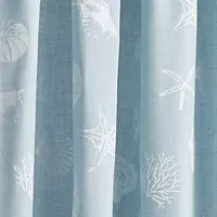 CHF Seashells Light-Filtering Rod Pocket Single Curtain Panel