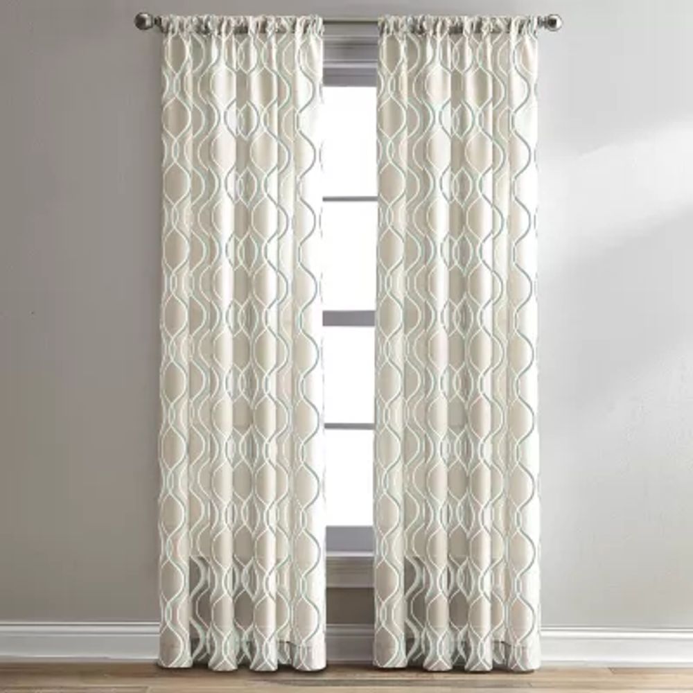 CHF Morocco Light-Filtering Rod Pocket Single Curtain Panel