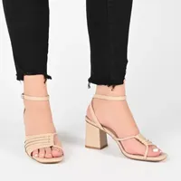Journee Collection Womens Shillo Open Toe Block Heel Pumps