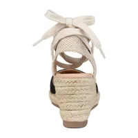 Journee Collection Womens Monte Lace-up Round Toe Espadrille Wedge