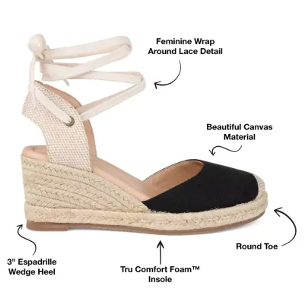 Journee Collection Womens Monte Lace-up Round Toe Espadrille Wedge