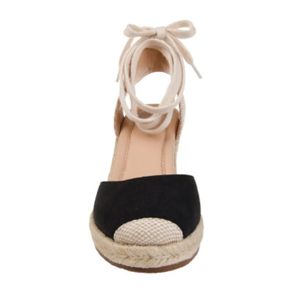 Journee Collection Womens Monte Lace-up Round Toe Espadrille Wedge