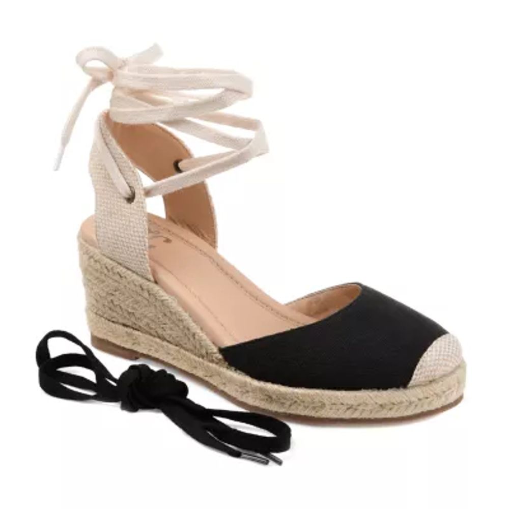 Journee Collection Womens Monte Lace-up Round Toe Espadrille Wedge