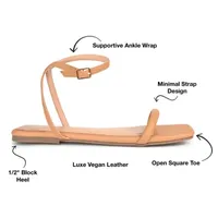 Journee Collection Womens Veena Adjustable Strap Flat Sandals