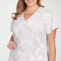 Hearts Of Palm Womens Plus V Neck Short Sleeve T-Shirt
