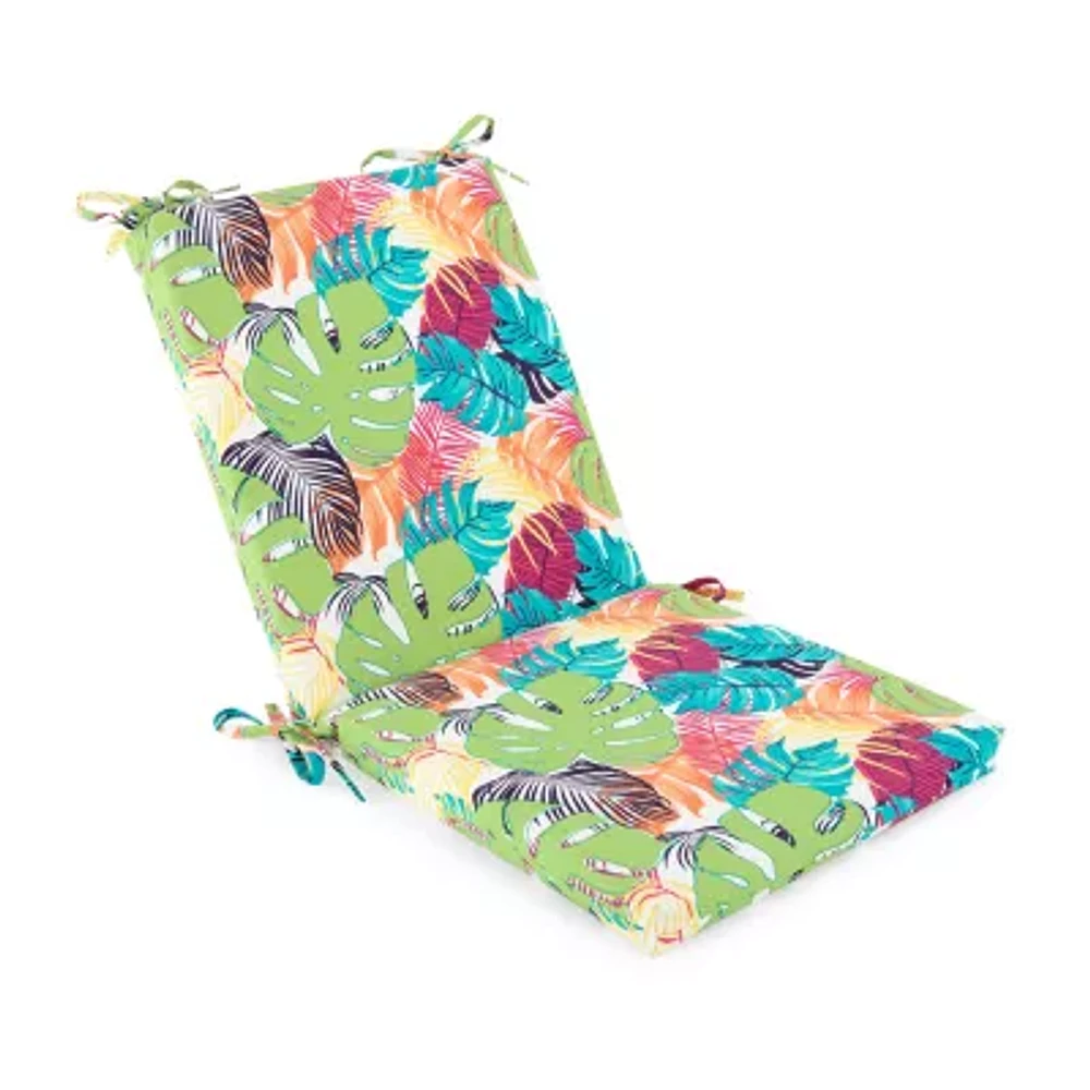 Turquoise Sun Leaf Print Patio Chair Cushions