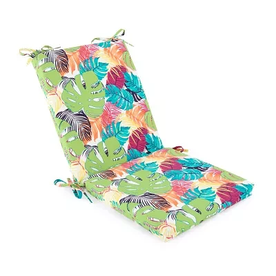 Turquoise Sun Leaf Print Patio Chair Cushions