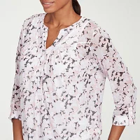 Hearts Of Palm Womens Split Crew Neck 3/4 Sleeve T-Shirt