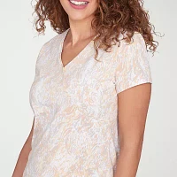 Hearts Of Palm Womens V Neck Short Sleeve T-Shirt