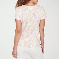 Hearts Of Palm Womens V Neck Short Sleeve T-Shirt