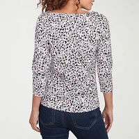 Hearts Of Palm Womens Split Crew Neck 3/4 Sleeve T-Shirt