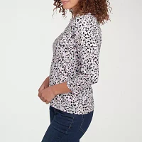 Hearts Of Palm Womens Split Crew Neck 3/4 Sleeve T-Shirt