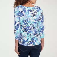 Hearts Of Palm Womens Scoop Neck 3/4 Sleeve T-Shirt