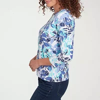 Hearts Of Palm Womens Scoop Neck 3/4 Sleeve T-Shirt