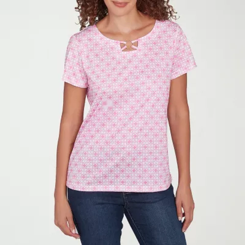 Hearts Of Palm Womens Crew Neck Short Sleeve T-Shirt