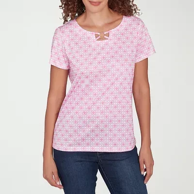 Hearts Of Palm Womens Crew Neck Short Sleeve T-Shirt