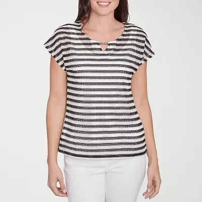 Hearts Of Palm Womens Split Crew Neck Short Sleeve T-Shirt