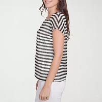Hearts Of Palm Womens Split Crew Neck Short Sleeve T-Shirt