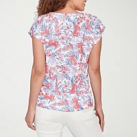 Hearts Of Palm Womens Crew Neck Short Sleeve T-Shirt