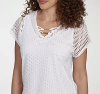 Hearts Of Palm Womens V Neck Short Sleeve T-Shirt