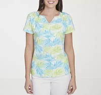 Hearts Of Palm Womens Split Crew Neck Short Sleeve T-Shirt