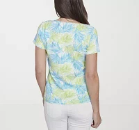 Hearts Of Palm Womens Split Crew Neck Short Sleeve T-Shirt