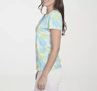 Hearts Of Palm Womens Split Crew Neck Short Sleeve T-Shirt