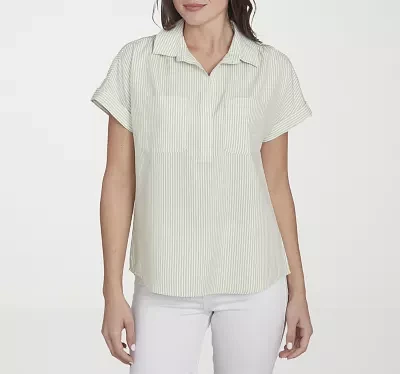 Hearts Of Palm Womens Short Sleeve Blouse