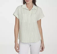 Hearts Of Palm Womens Short Sleeve Blouse