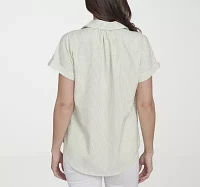Hearts Of Palm Womens Short Sleeve Blouse