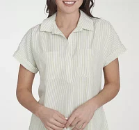 Hearts Of Palm Womens Short Sleeve Blouse