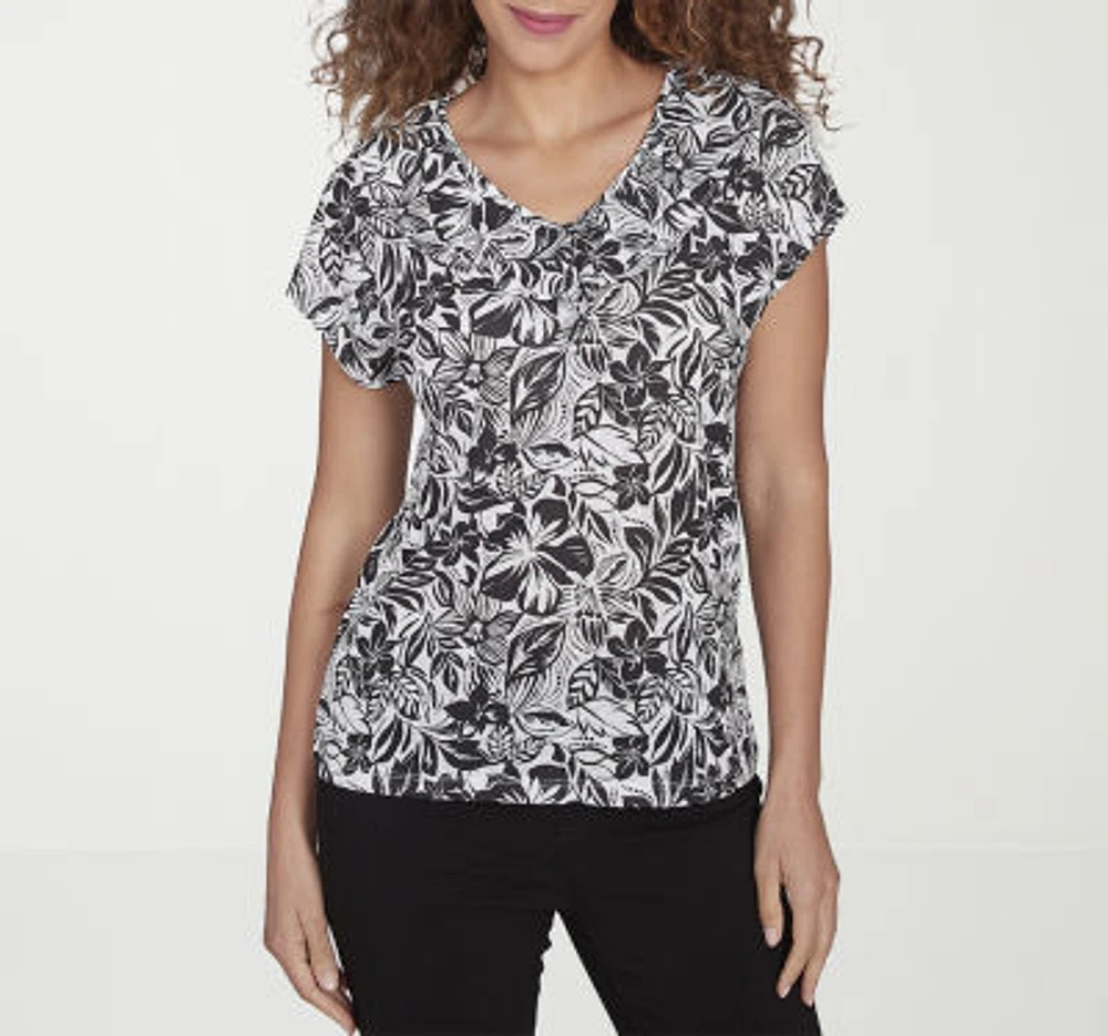 Hearts Of Palm Womens V Neck Short Sleeve T-Shirt