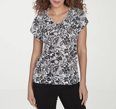 Hearts Of Palm Womens V Neck Short Sleeve T-Shirt