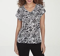 Hearts Of Palm Womens V Neck Short Sleeve T-Shirt