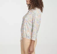 Hearts Of Palm Womens Henley Neck 3/4 Sleeve T-Shirt