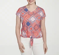 Hearts Of Palm Womens V Neck Short Sleeve T-Shirt