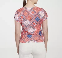 Hearts Of Palm Womens V Neck Short Sleeve T-Shirt