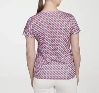 Hearts Of Palm Womens Split Crew Neck Short Sleeve T-Shirt