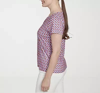 Hearts Of Palm Womens Split Crew Neck Short Sleeve T-Shirt
