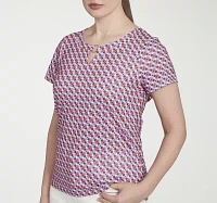 Hearts Of Palm Womens Split Crew Neck Short Sleeve T-Shirt