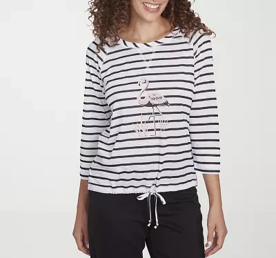 Hearts Of Palm Womens Crew Neck 3/4 Sleeve T-Shirt